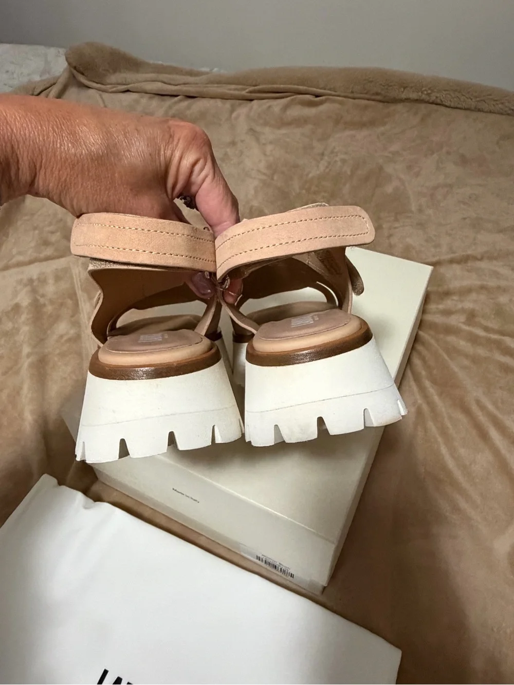 New LABUCQ Boomer Blush Leather Fisherman Sandals Women’s 38/7